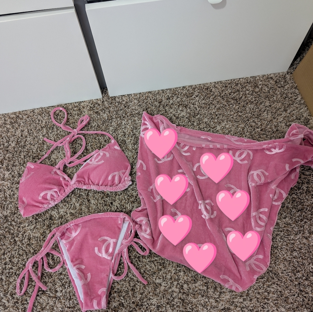 Pink C Logo Bikini Set